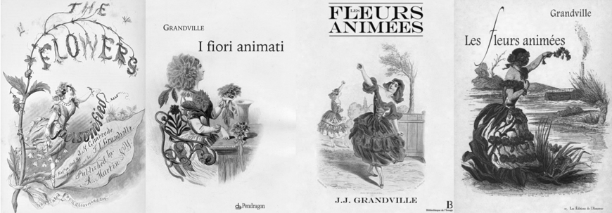 Ejemplos de variaciones en la ilustración de la portada de Les Fleurs animées