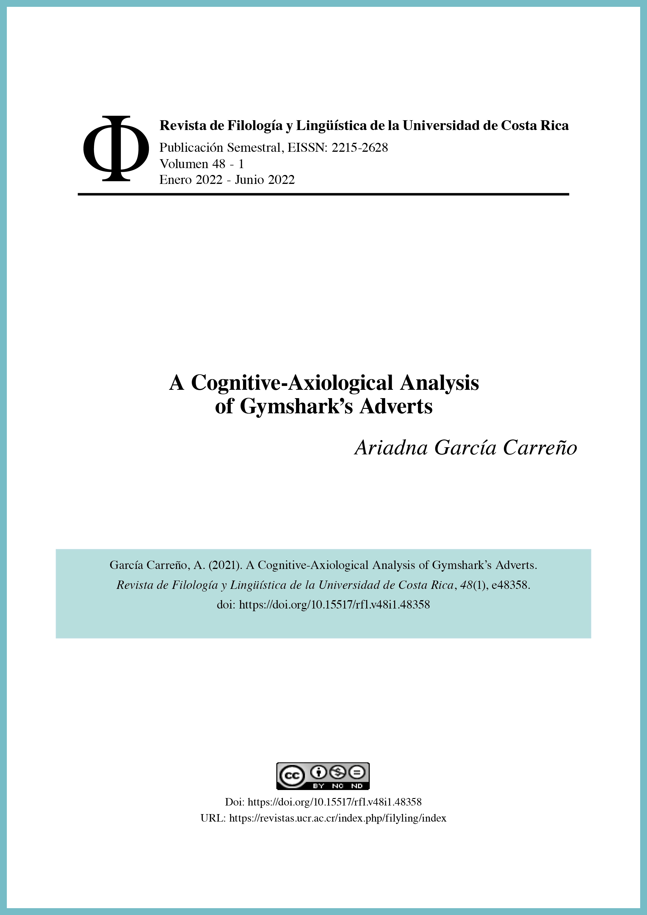 Vista de Análisis cognitivo axiológico de la publicidad de Gymshark   Revista de Filología y Lingüística de la Universidad de Costa Rica