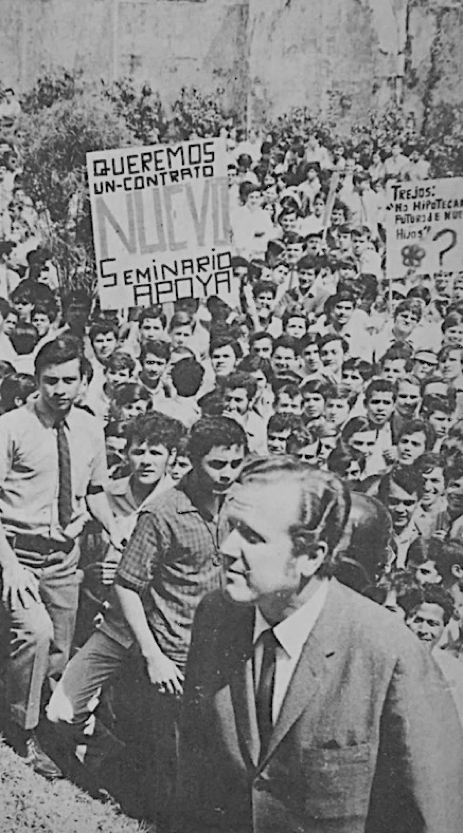 Rodrigo Carazo Odio en las protestas contra Alcoa (Comisión Costarricense Pro-Democracia y Libertad, 1971, p. 6)