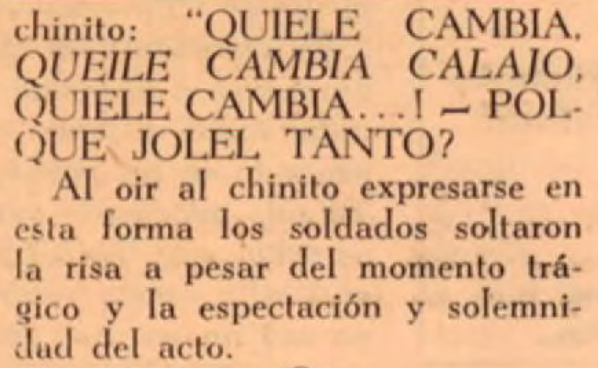 Extracto de nota “Quiele cambia, quiele cambia, calajo, quiele cambia”