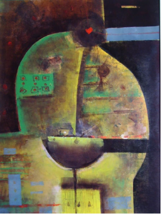 Gilberto Delgado, Miradas de mujer, monotipo, 2007, 64 x 48 cm.