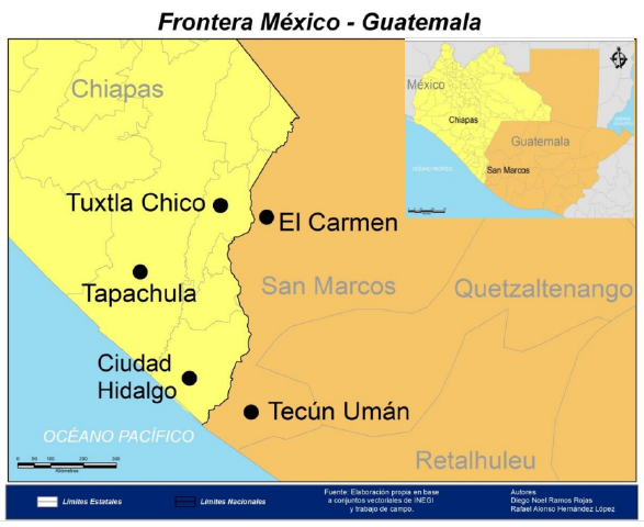Figura 1. Frontera Ciudad Hidalgo (México)-Tecún Umán (Guatemala)