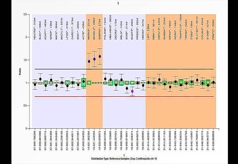 Resultado positivo con el kit confirmatorio SALSA P365 para el Caso 1