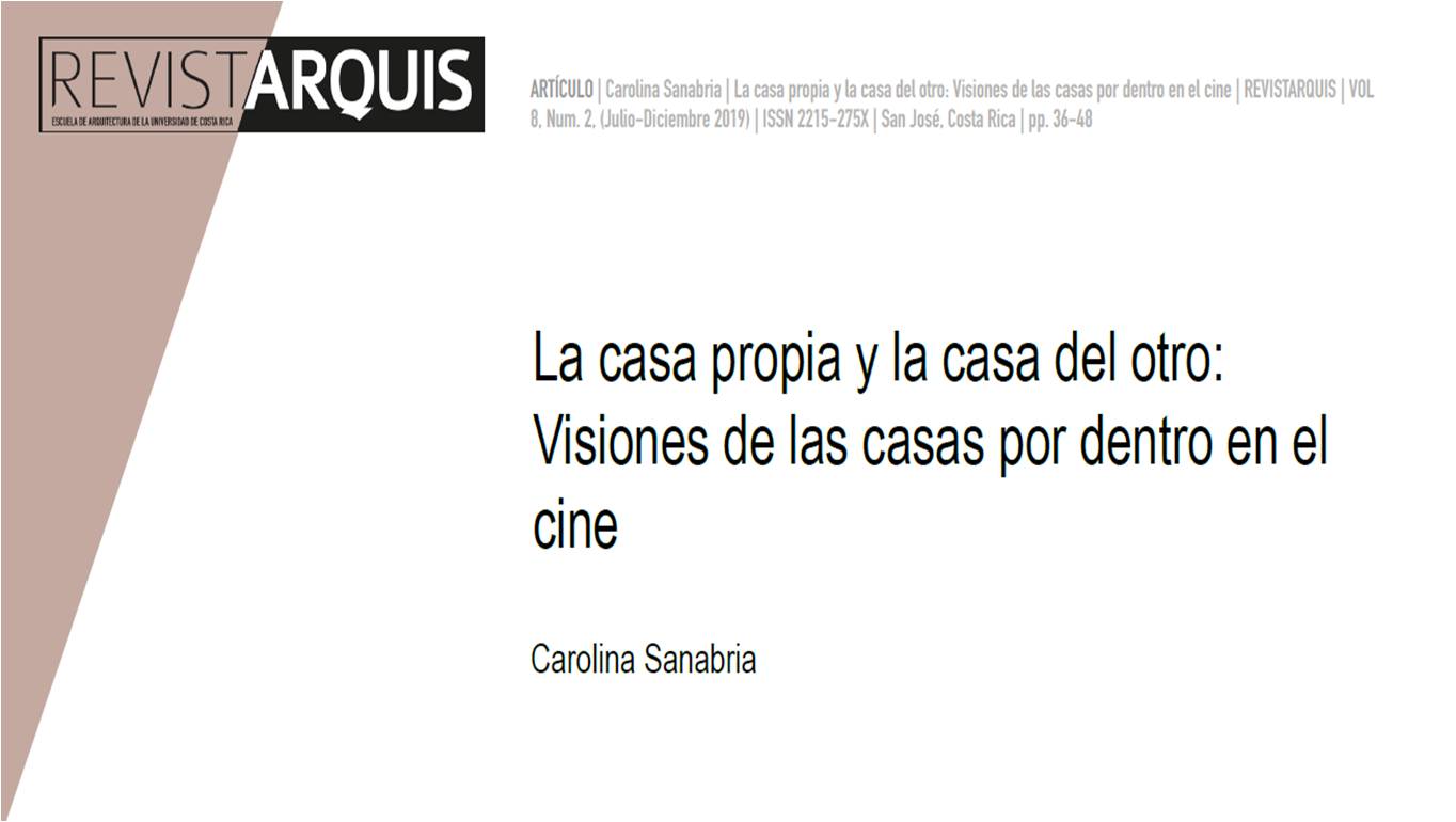 Portada "La casa propia y la casa del otro: visiones de las casas por dentro en el cine"