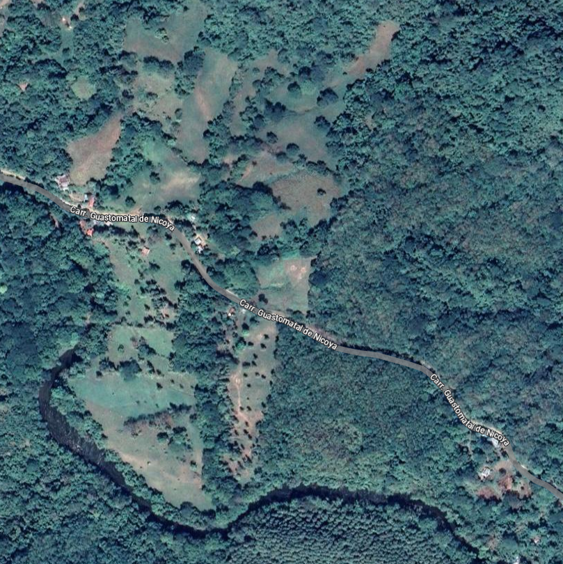 Imagen de la ubicación del área en la cual se encuentra el sitio arqueológico Guastomatal (Google Earth)
