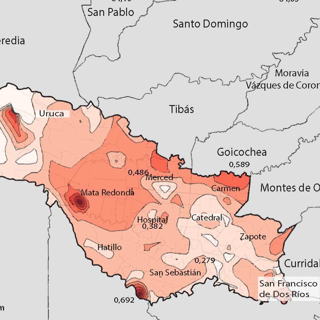 Valores de periodo fundamental del suelo aplicando interpolación