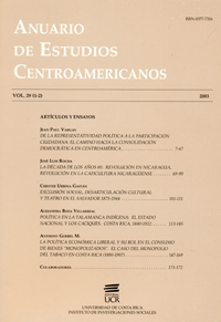 Anuario de Estudios Centroamericanos, Vol. 29 (2003)